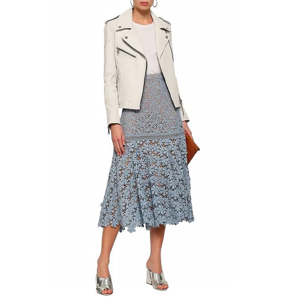 Michael Kors Crochet Lace Romantic Fairycore Floral Whimsical Midi Skirt